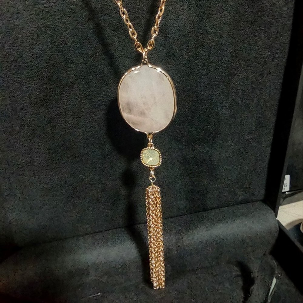 Judith Jack Swarovski 34" Pendant Tassel Necklace
